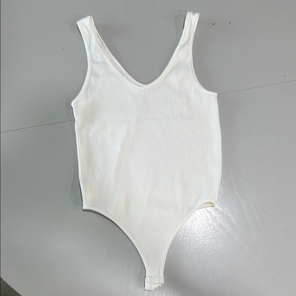 Gypsy + Jade Cream Ribbed Bodysuit Sz L/XL